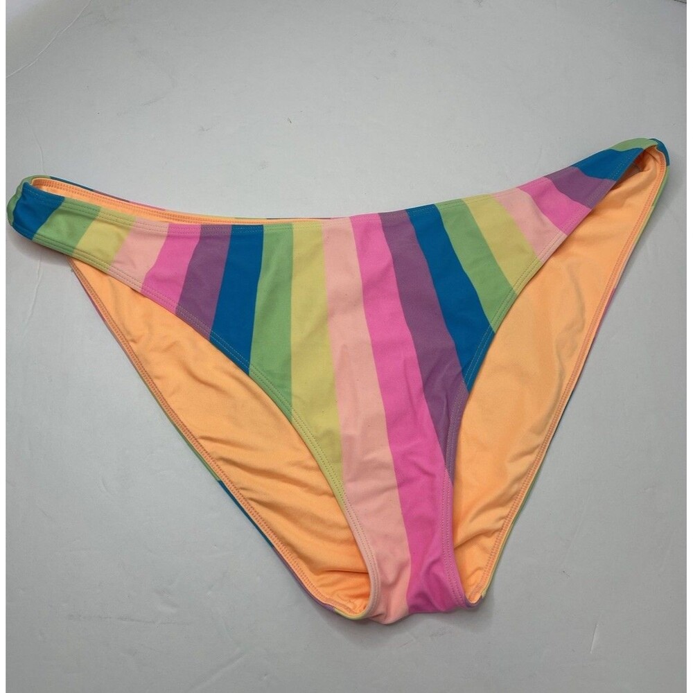 Show Me Your Mumu Women's XL Rainbow Striped Swim Suit Bottom
